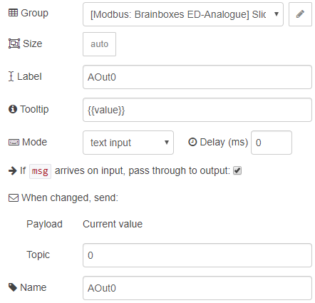 text input node configuration